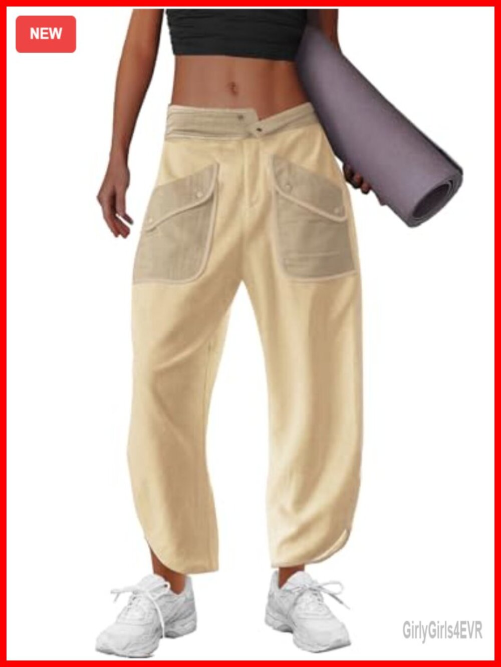 Wide Leg Barrel Sweatpants Cropped Terry Cloth Cargo Lounge Pants